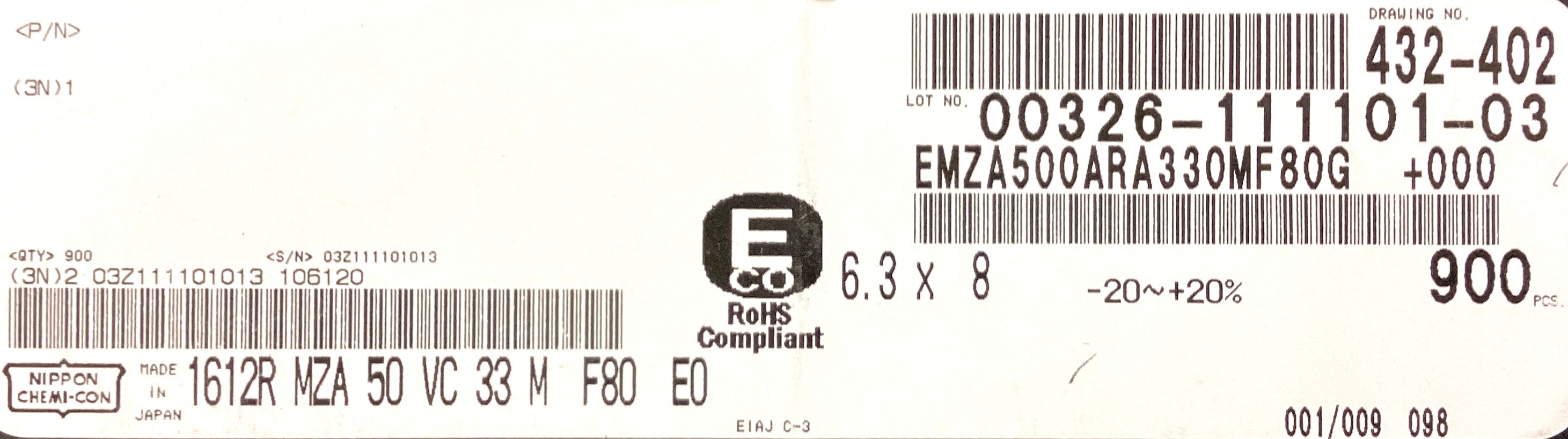 EMZA500ARA330MF80G