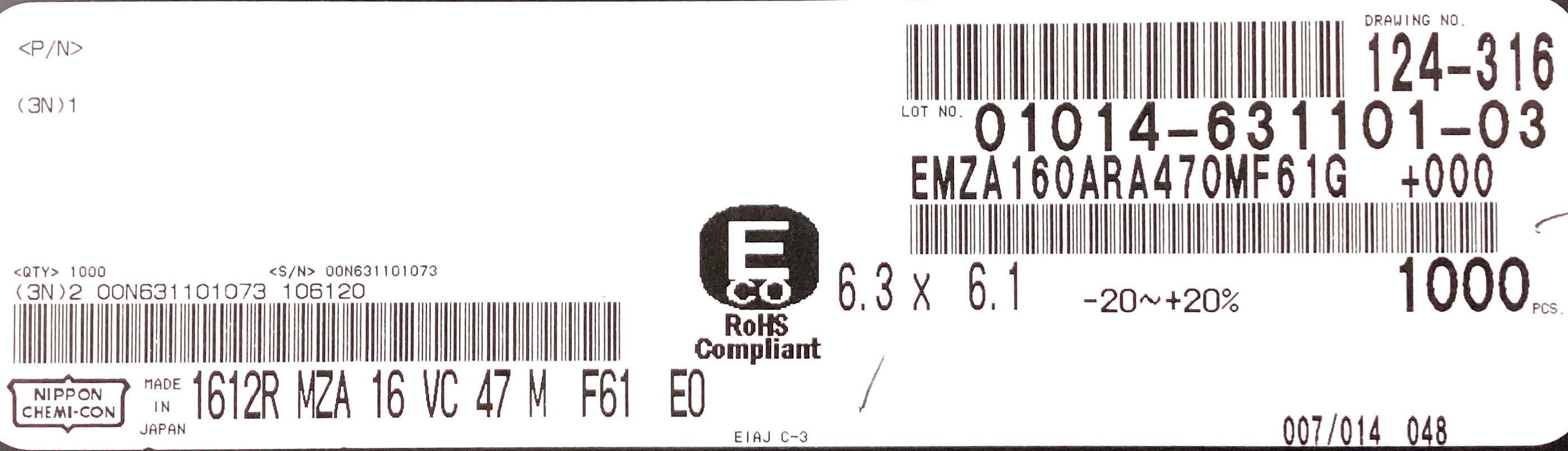 EMZA160ARA470MF61G