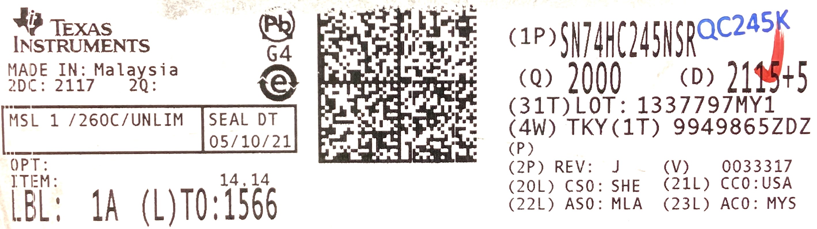 SN74HC245NSR