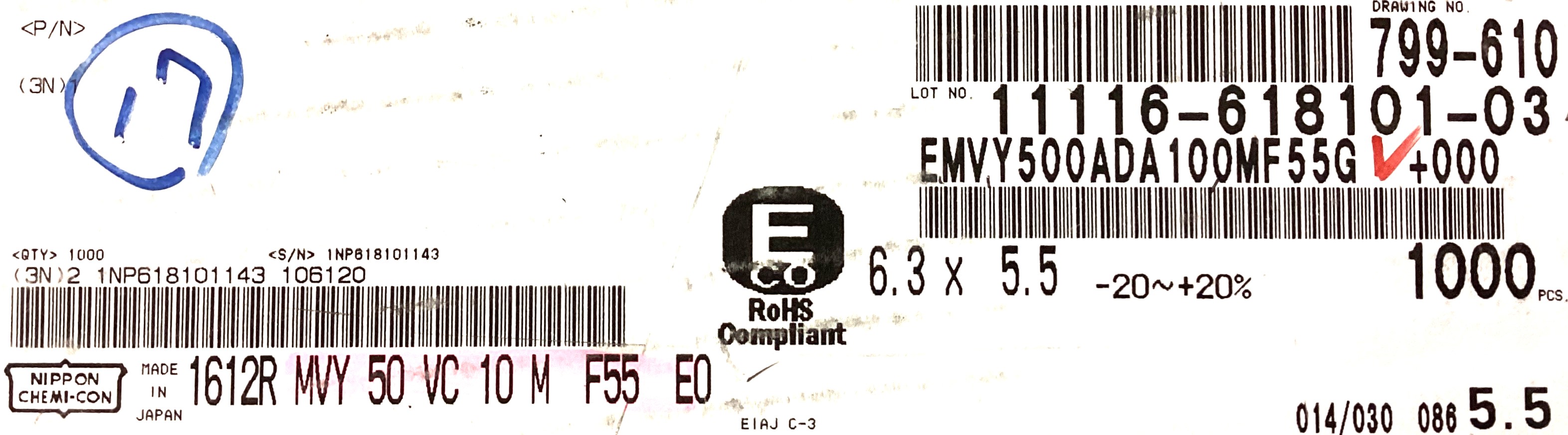 EMVY500ADA100MF55G