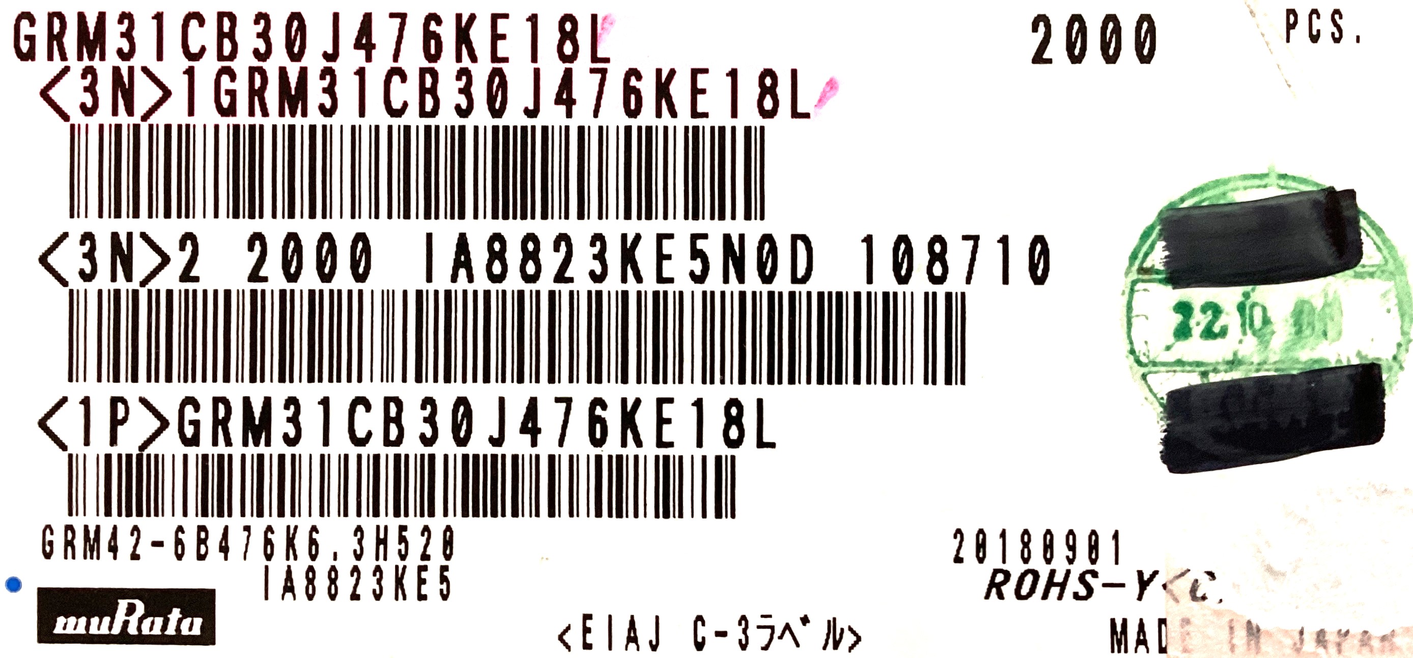 GRM31CB30J476KE18L