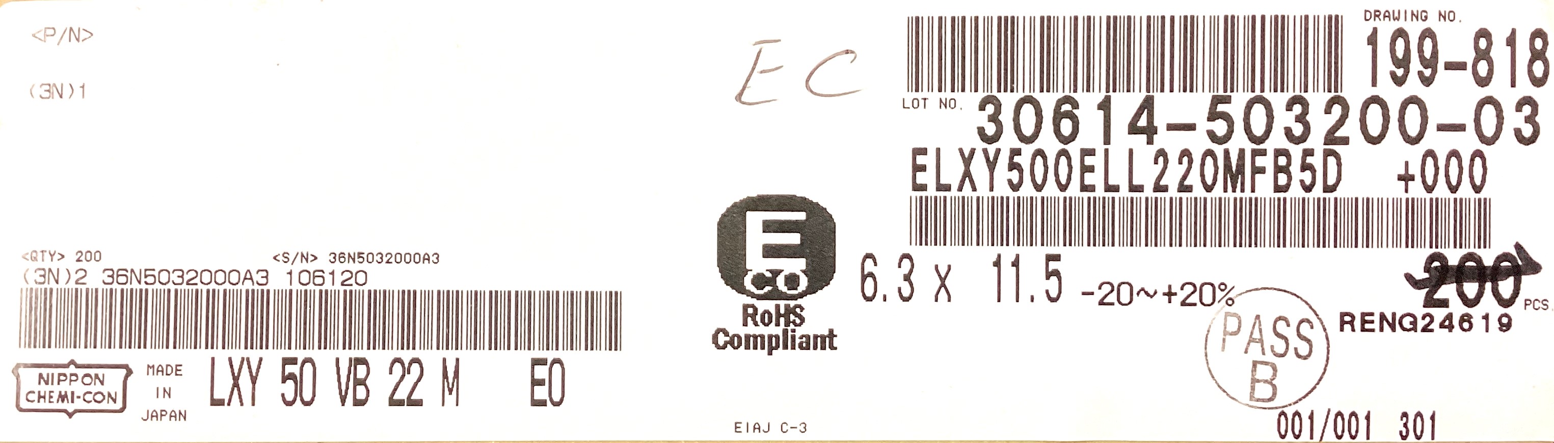 ELXY500ELL220MFB5D