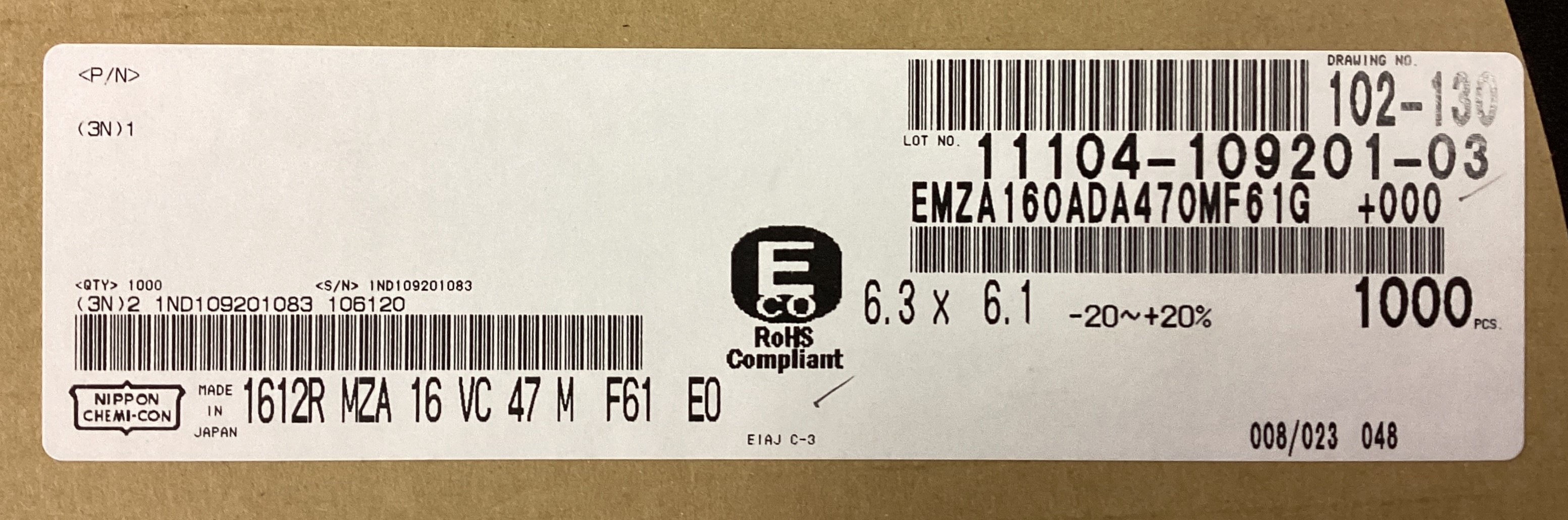 EMZA160ADA470MF61G