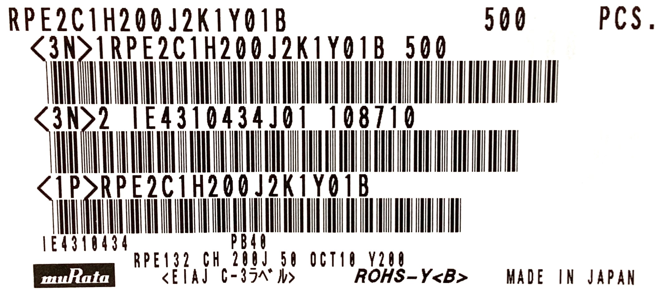 RPE2C1H200J2K1Y01B