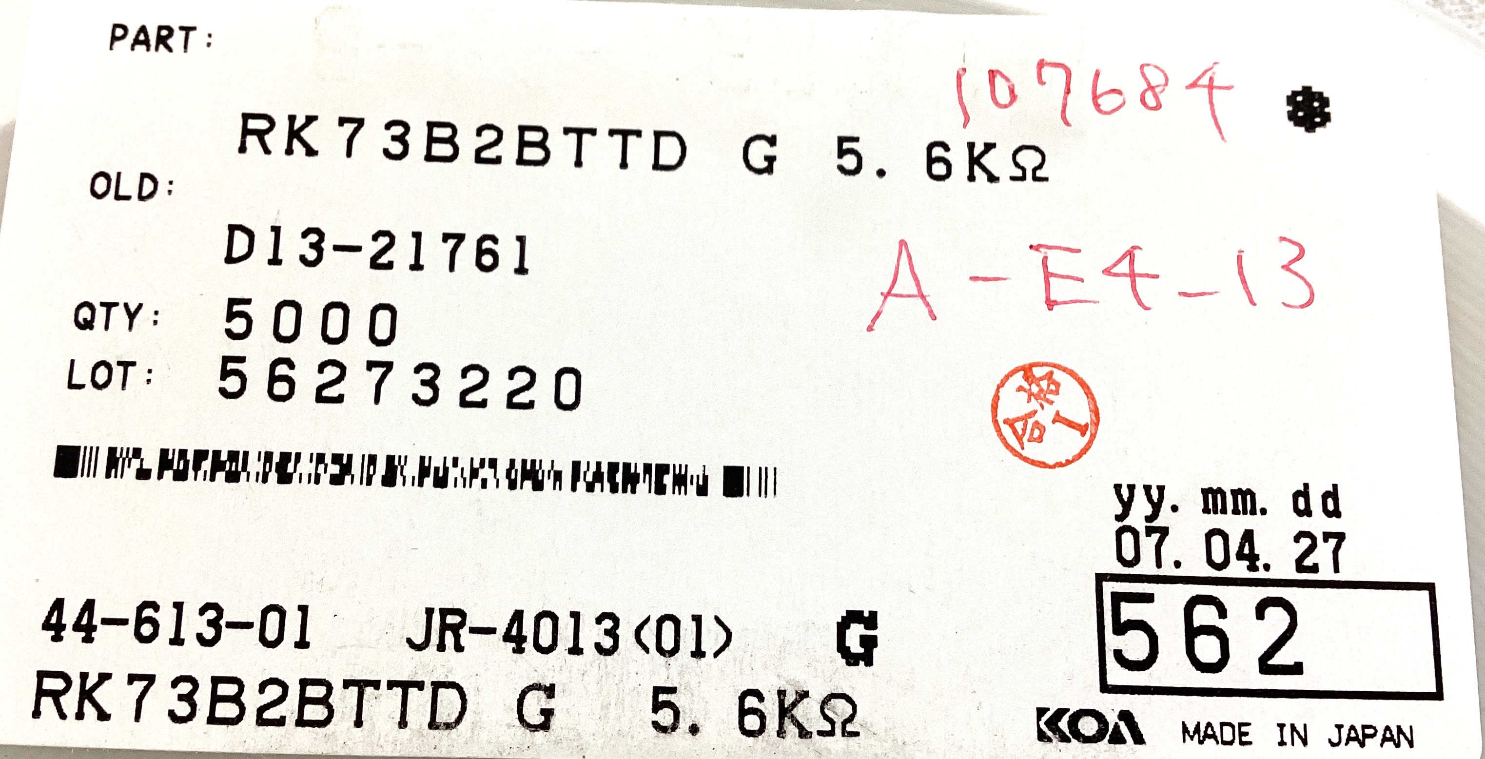 RK73B2BTTD562G