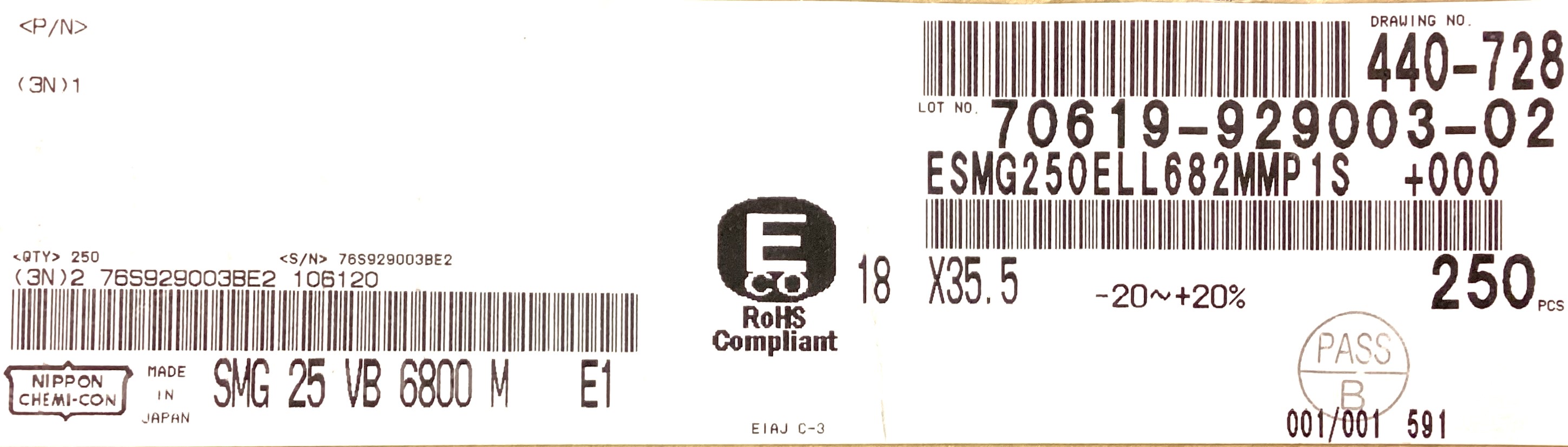 ESMG250ELL682MMP1S