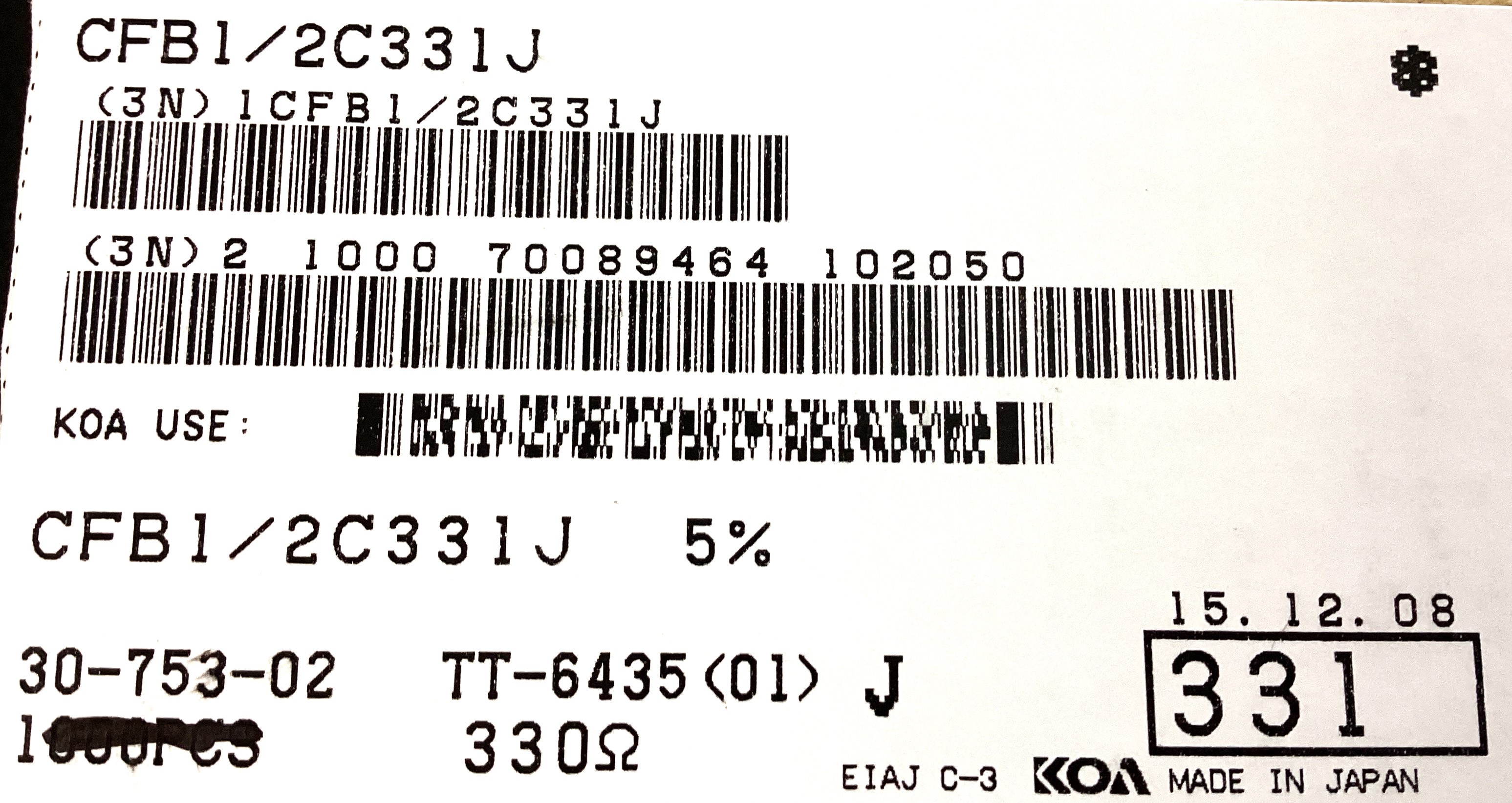 CFB1/2C331J