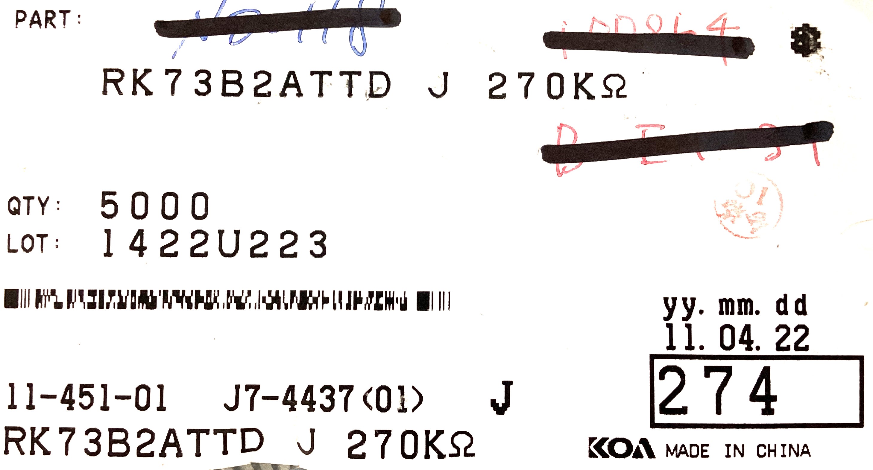 RK73B2ATTD274J