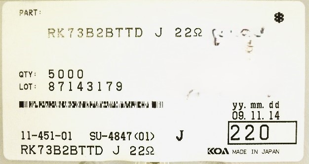 RK73B2BTTDJ220J