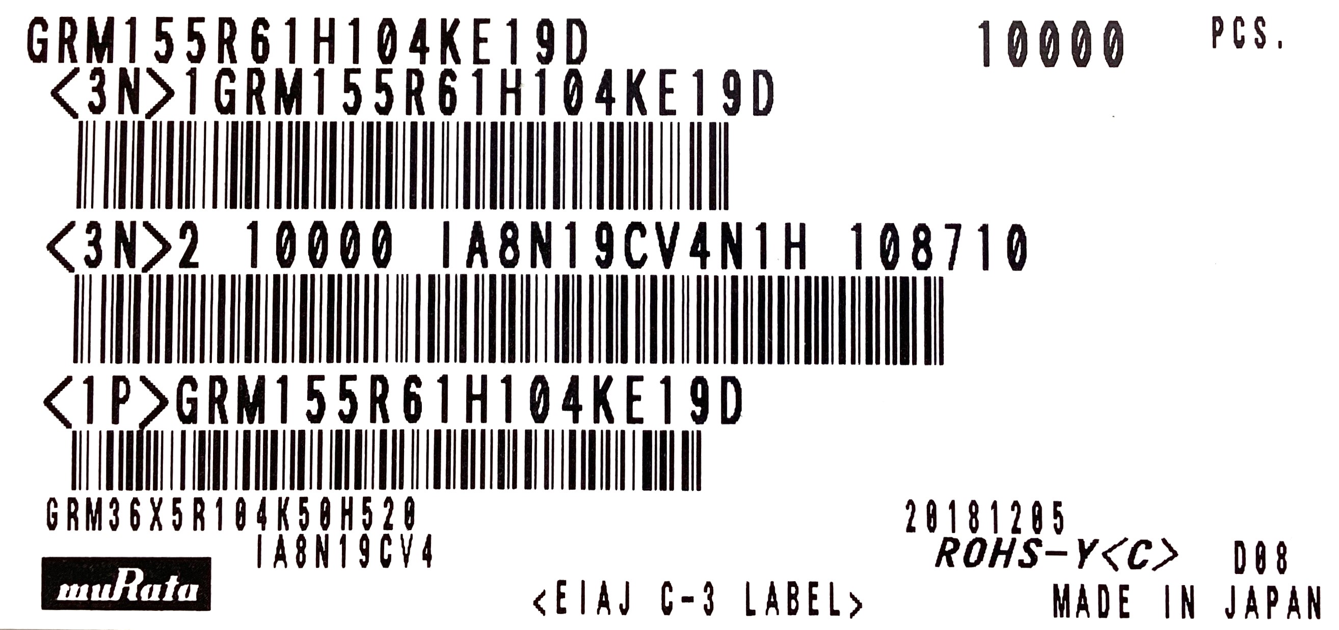 GRM155R61H104KE19D
