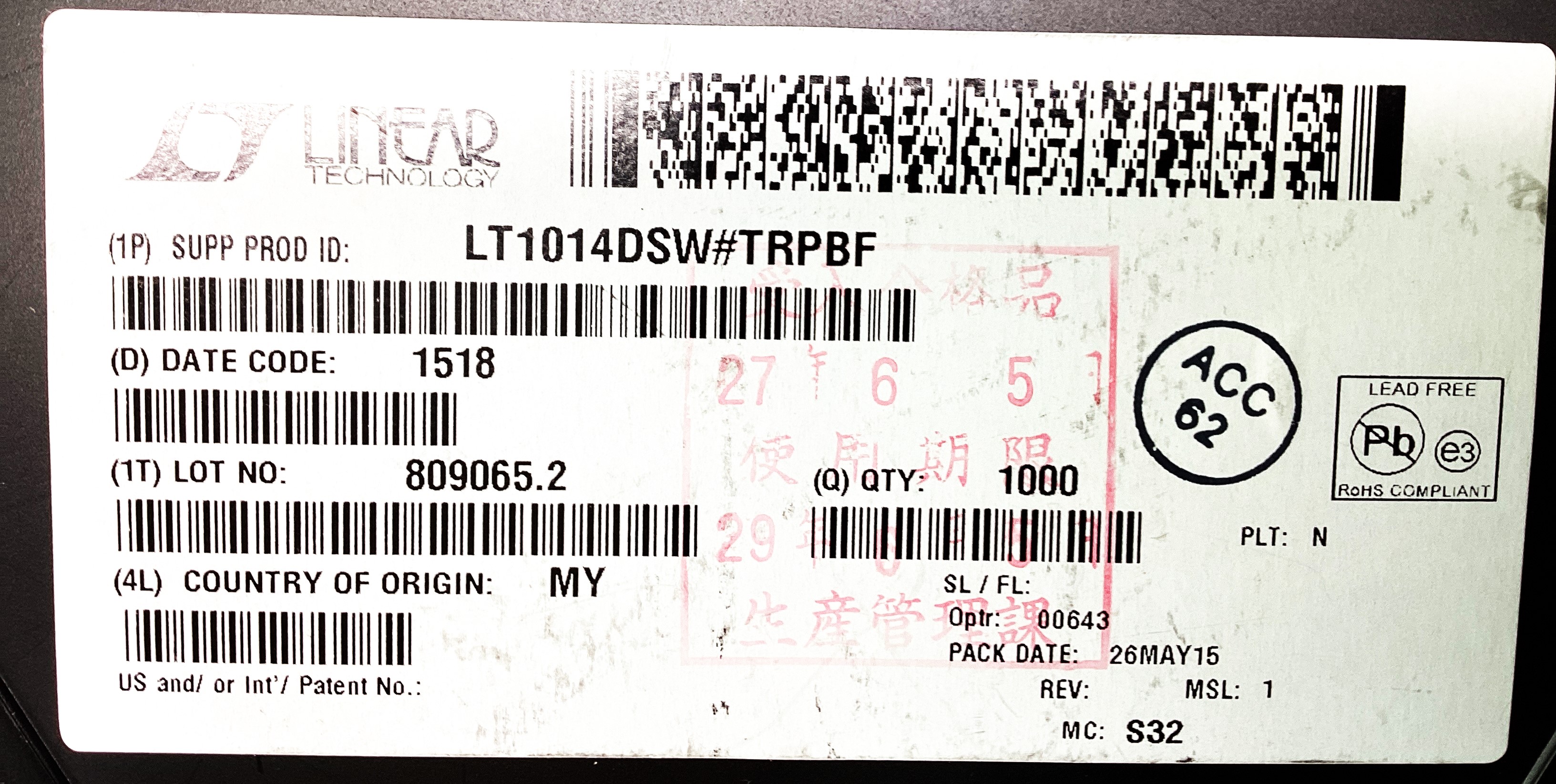 LT1014DSW#TRPBF