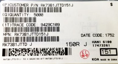 RK73B1JTTD151J