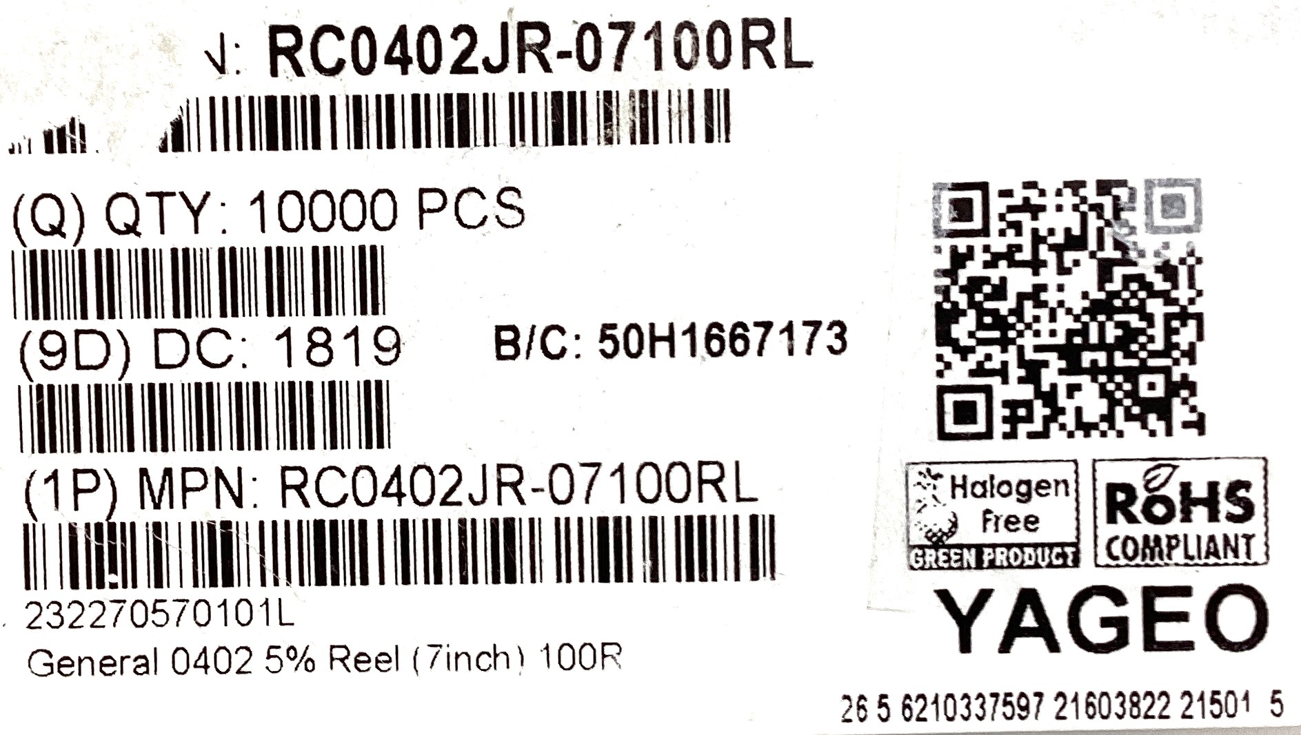 RC0402JR-07100RL