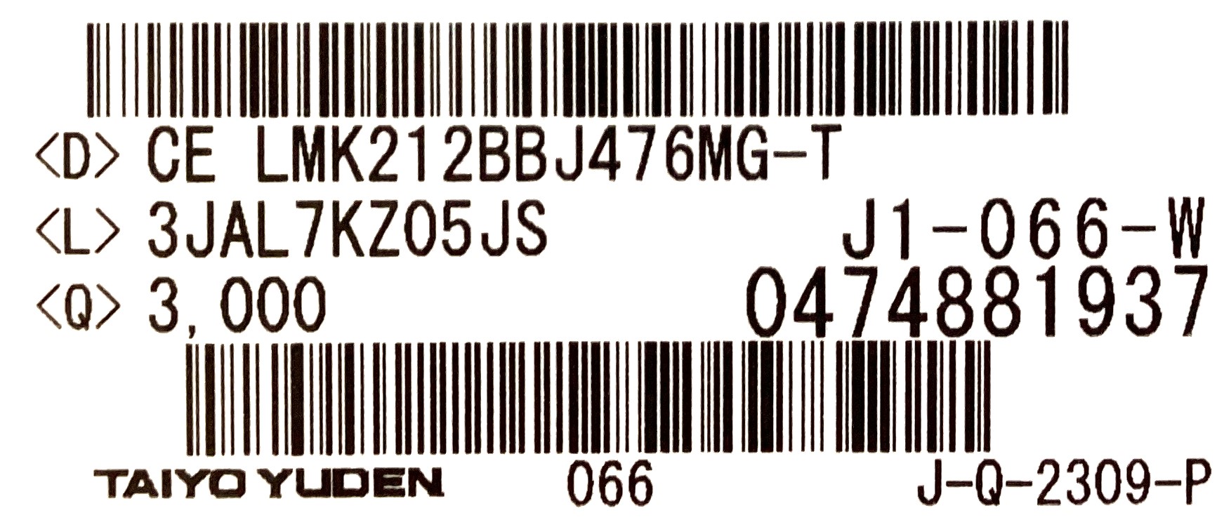 LMK212BBJ476MG-T
