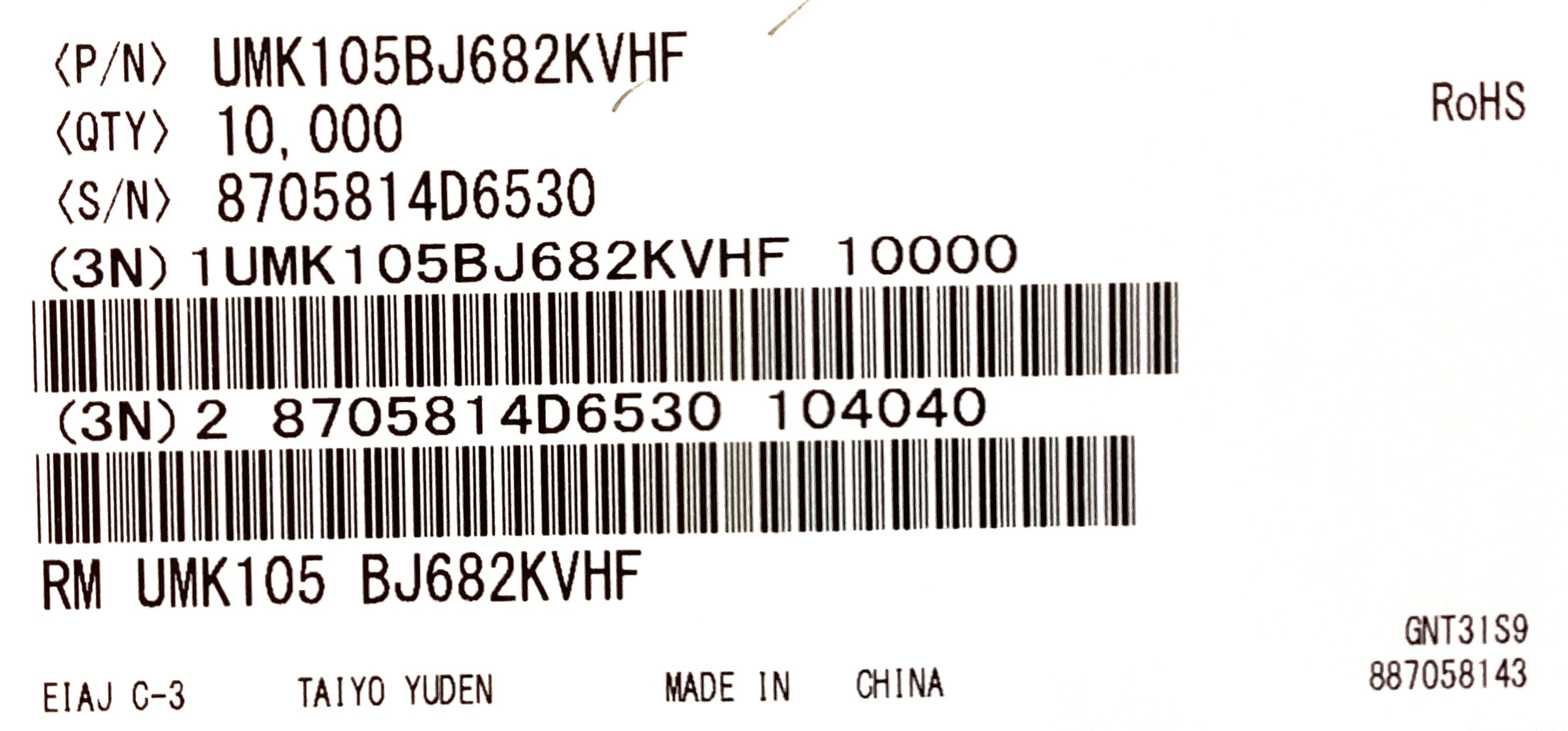 UMK105BJ682KVHF