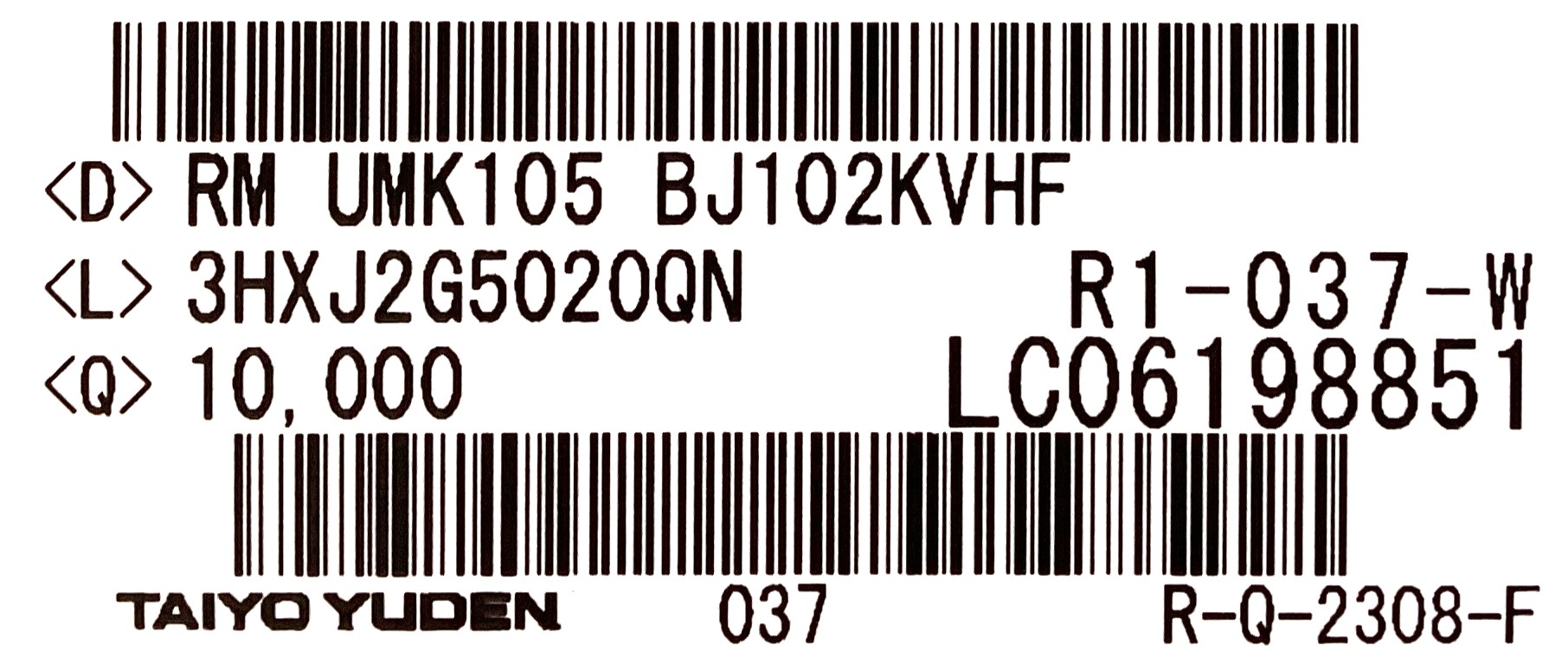 UMK105BJ102KVHF