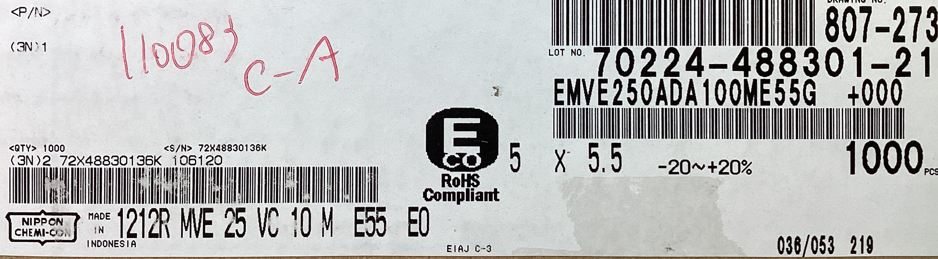 EMVE250ADA100ME55G