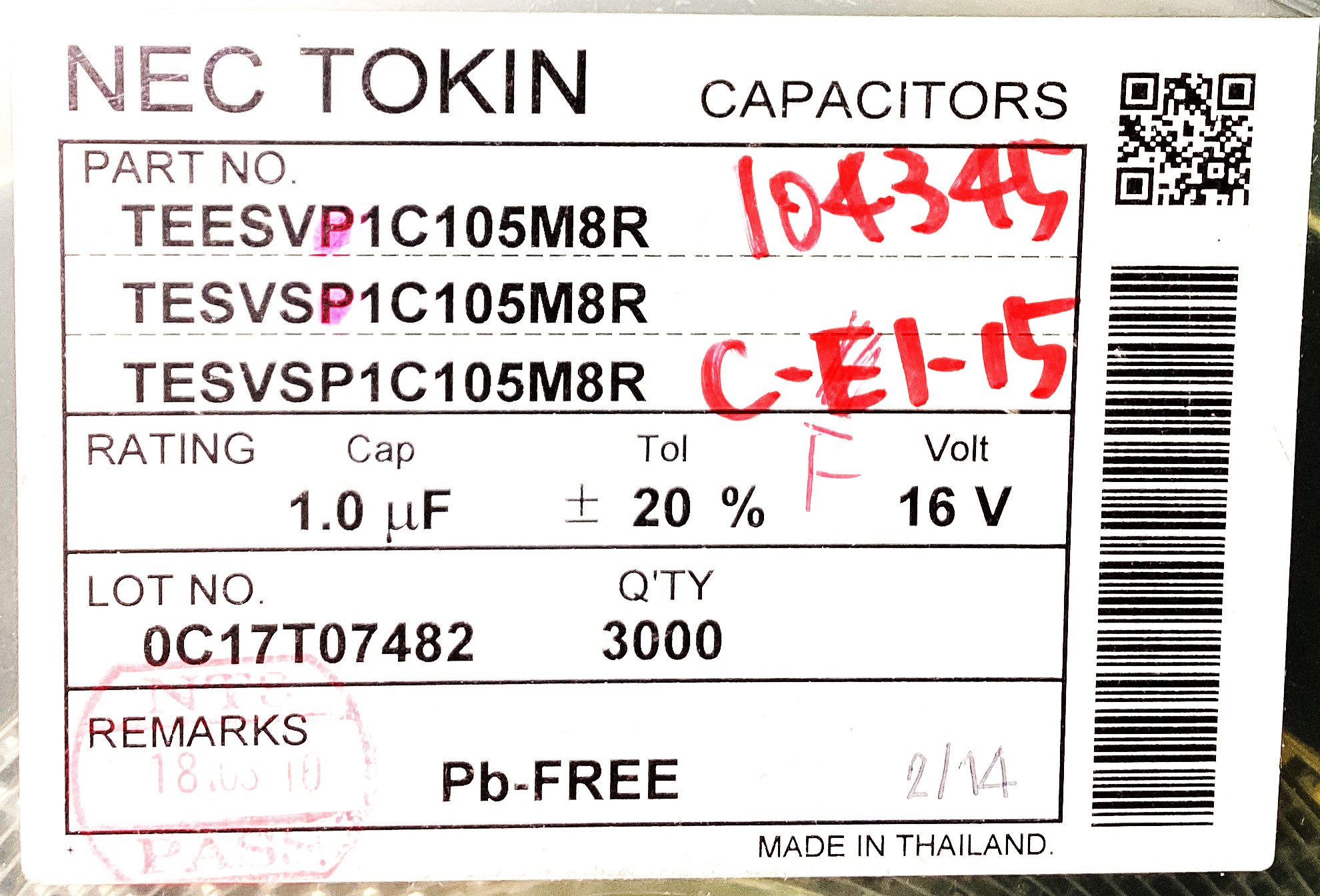 TEESVP1C105M8R