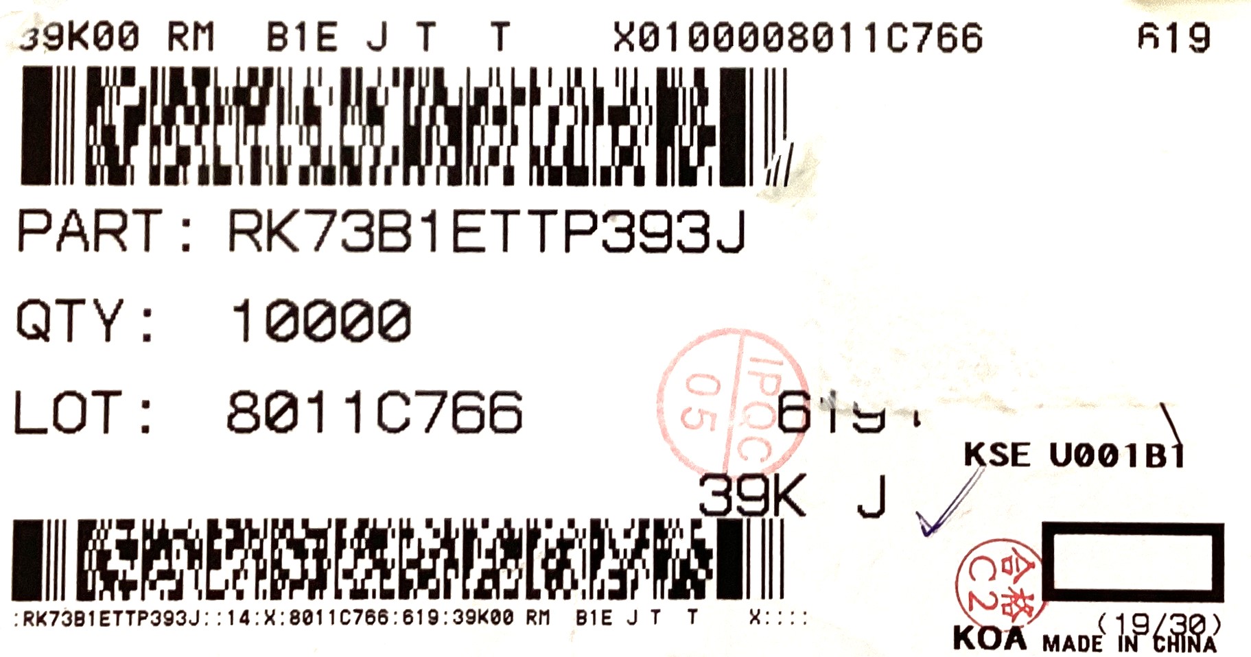 RK73B1ETTP393J
