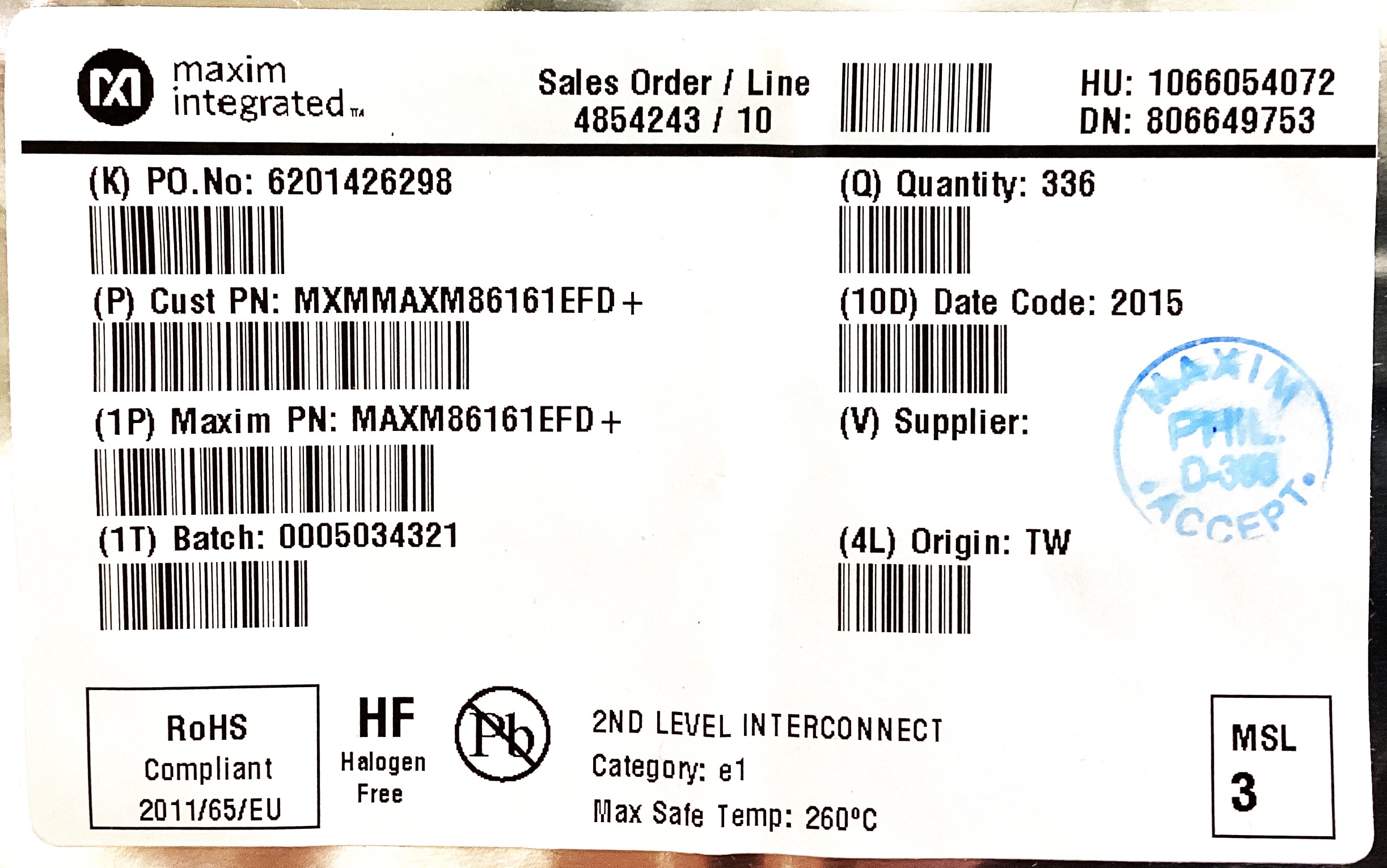 MAXM86161EFD+