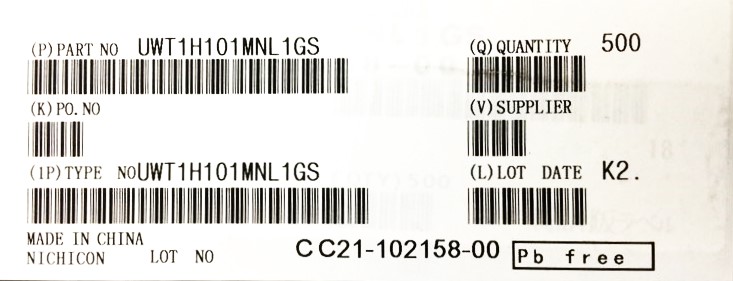 UWT1H101MNL1GS