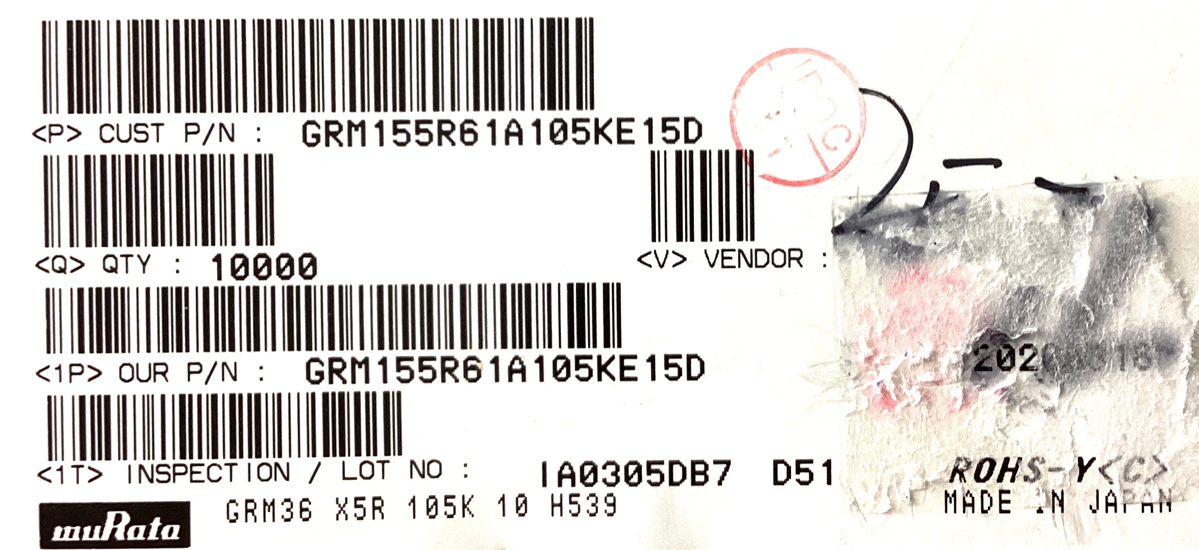 GRM155R61A105KE15D