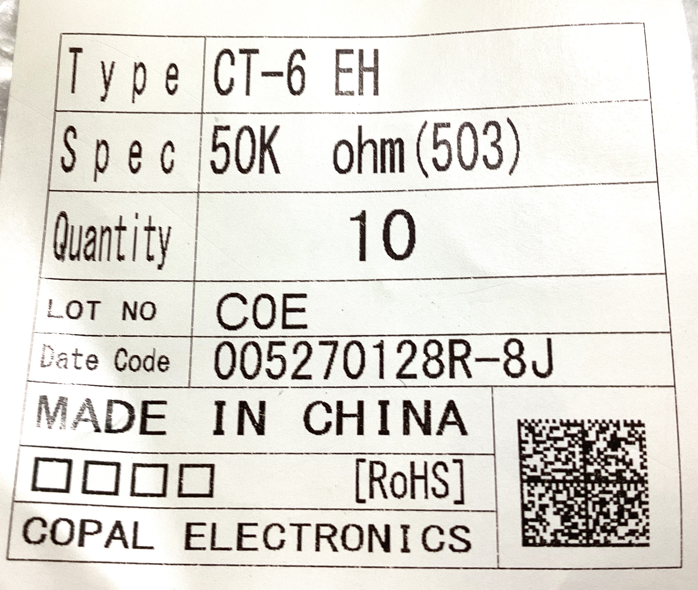 CT-6EH 50KOHM(503)