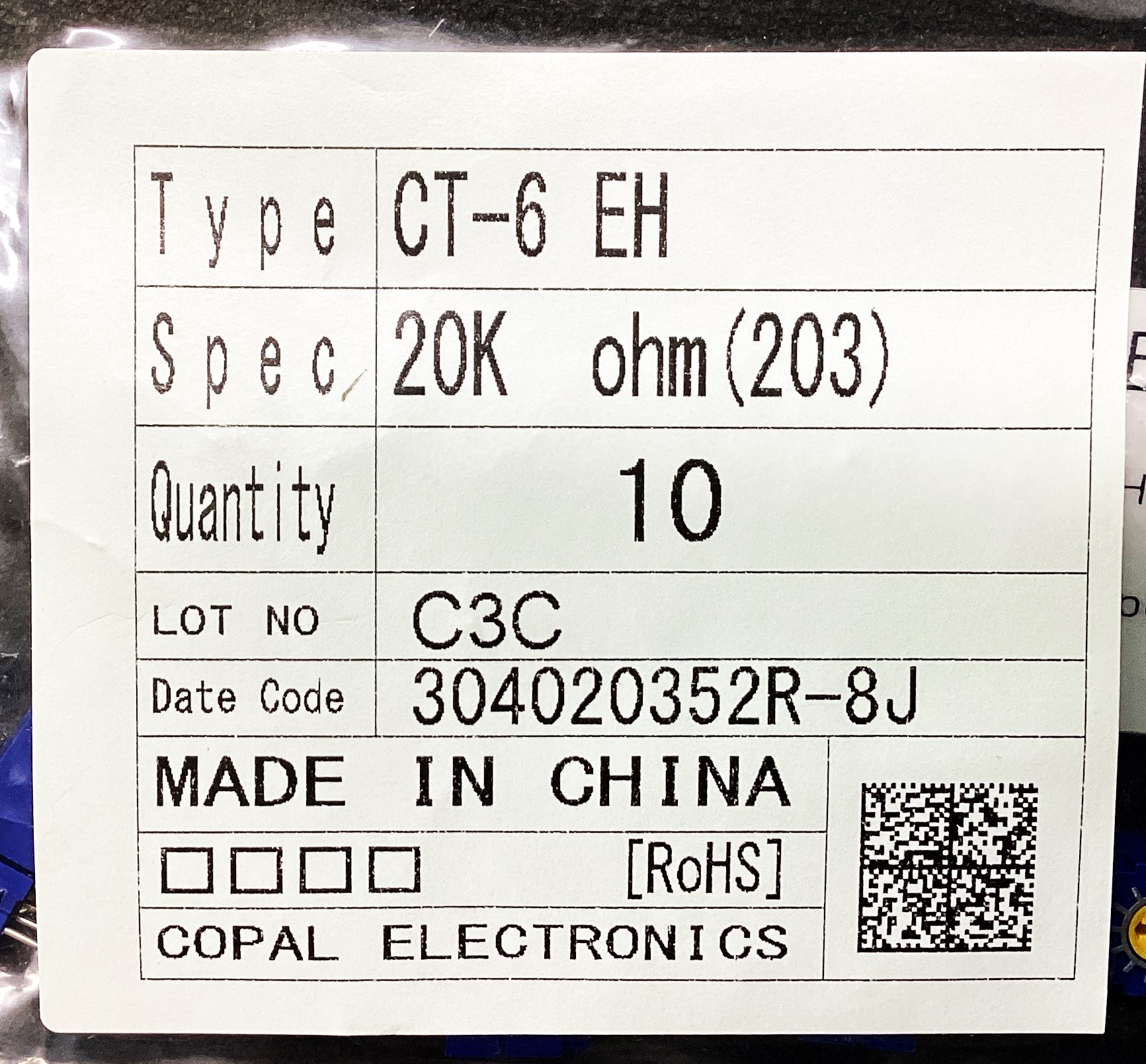 CT-6EH 20KOHM(203)