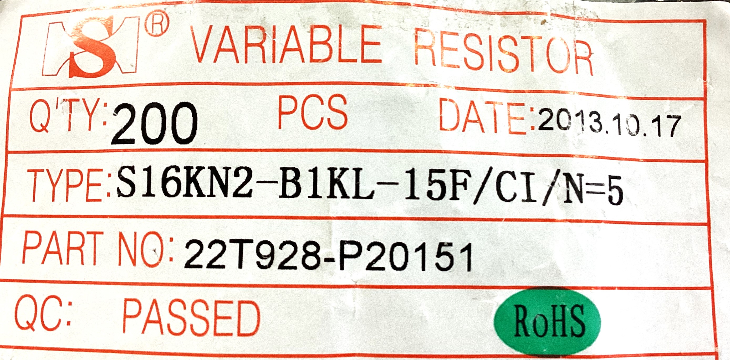 S16KN2-B1KL-15F/CI/N=5