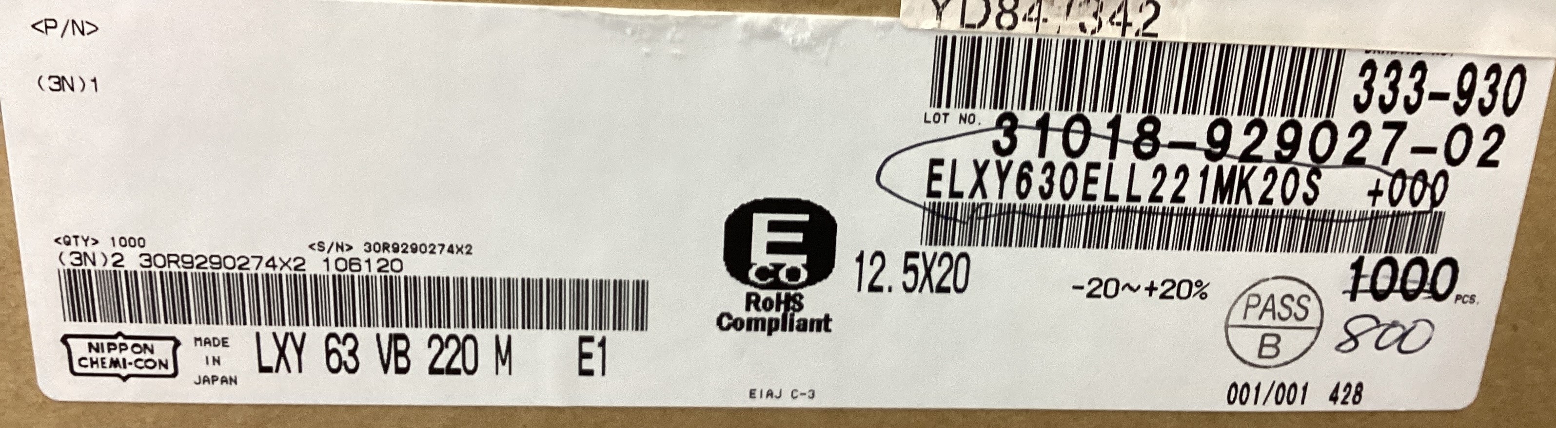 ELXY630ELL221MK20S
