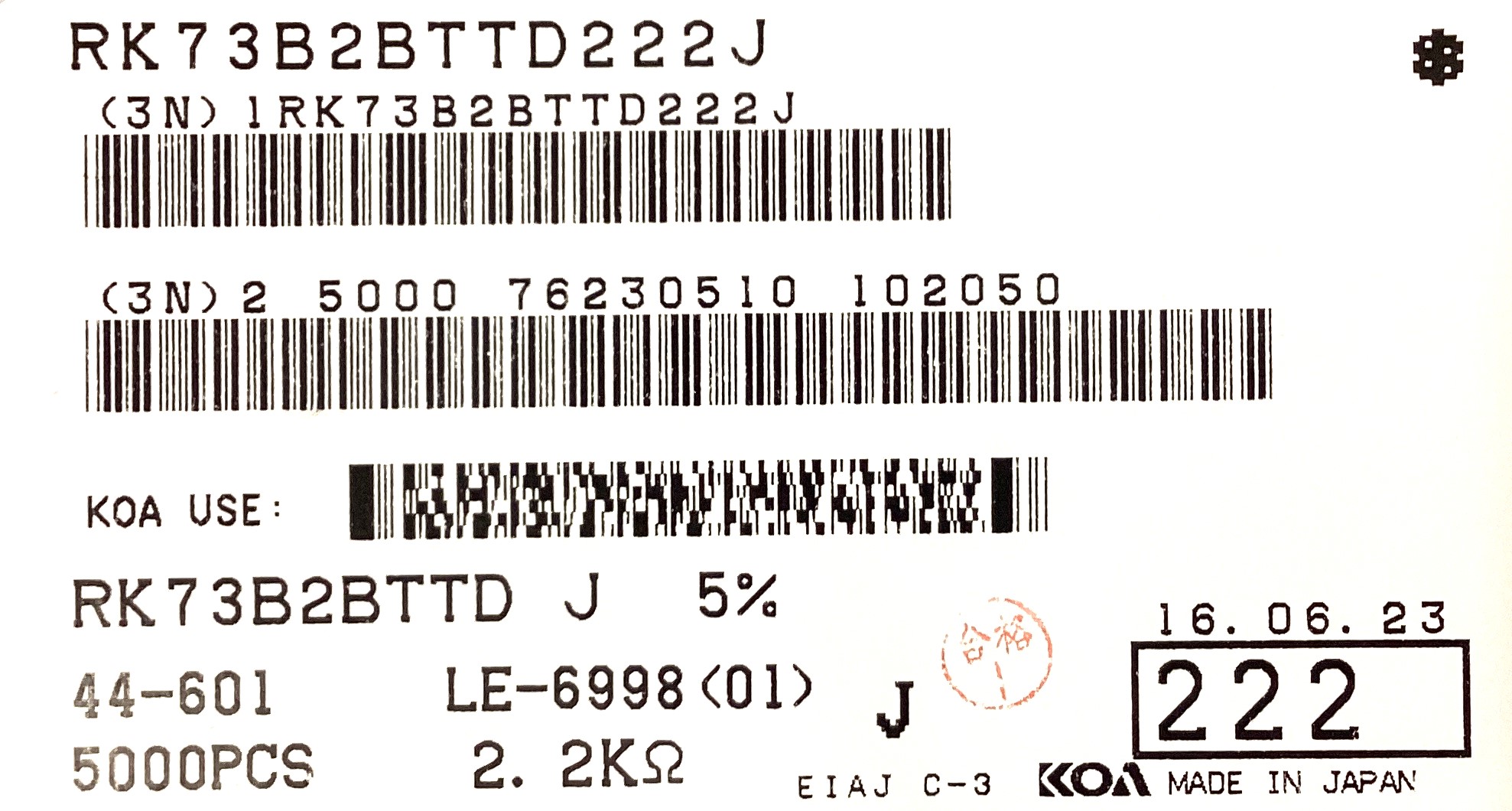RK73B2BTTD222J