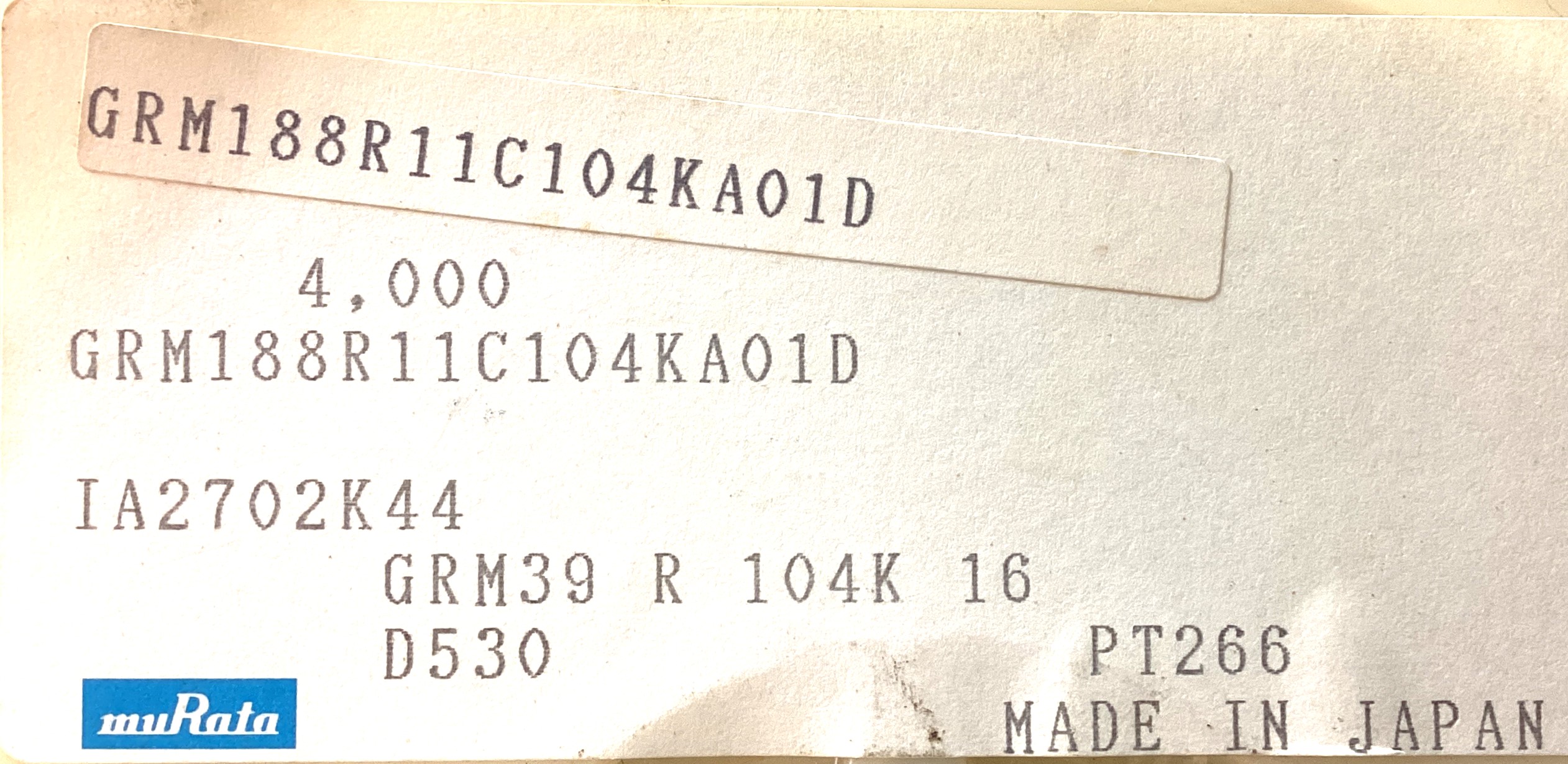 GRM188R11C104KA01D