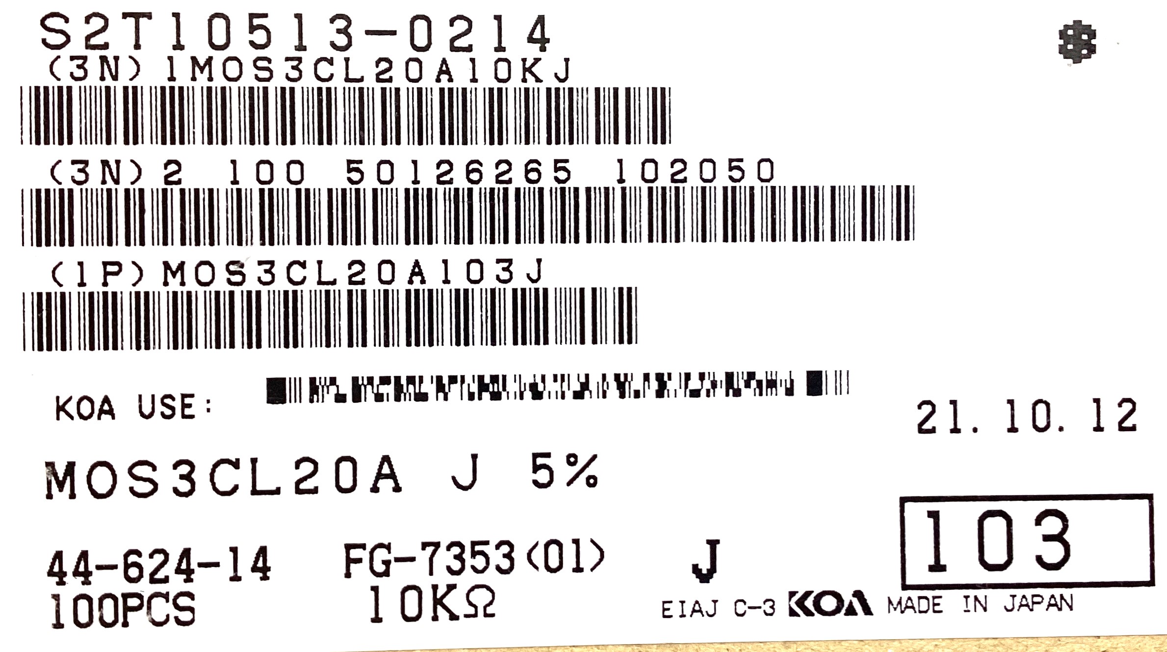 MOS3CL20A103J