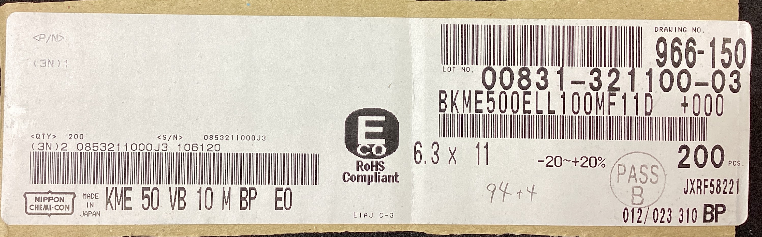 BKME500ELL100MF11D