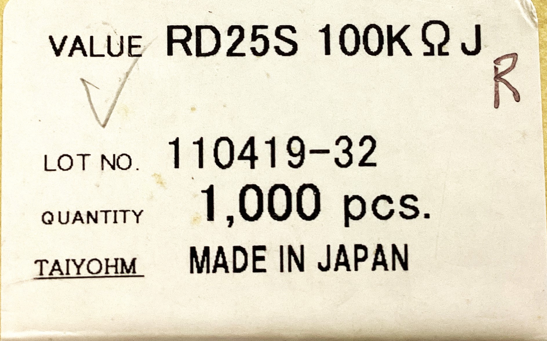 RD25S 100K OHM J