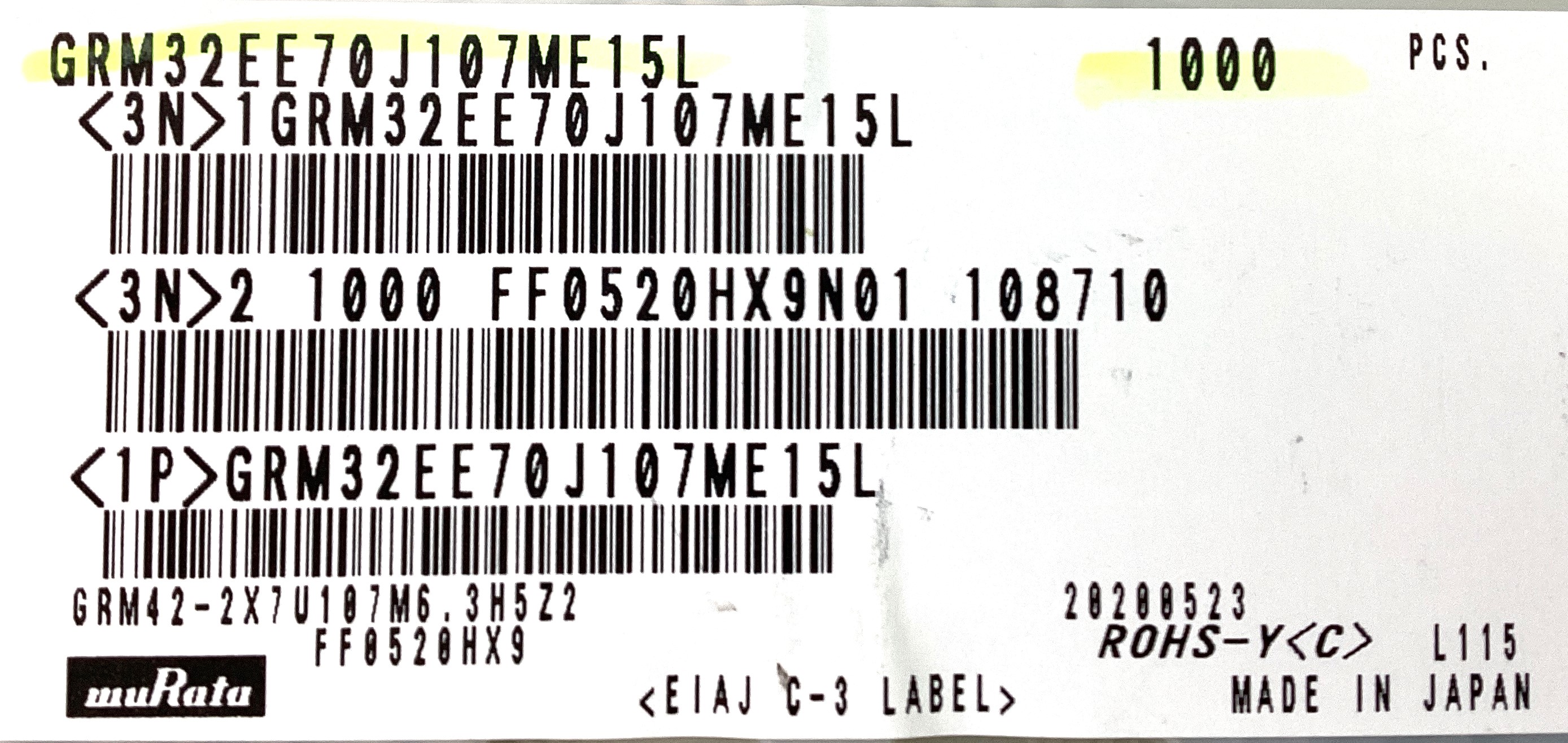 GRM32EE70J107ME15L