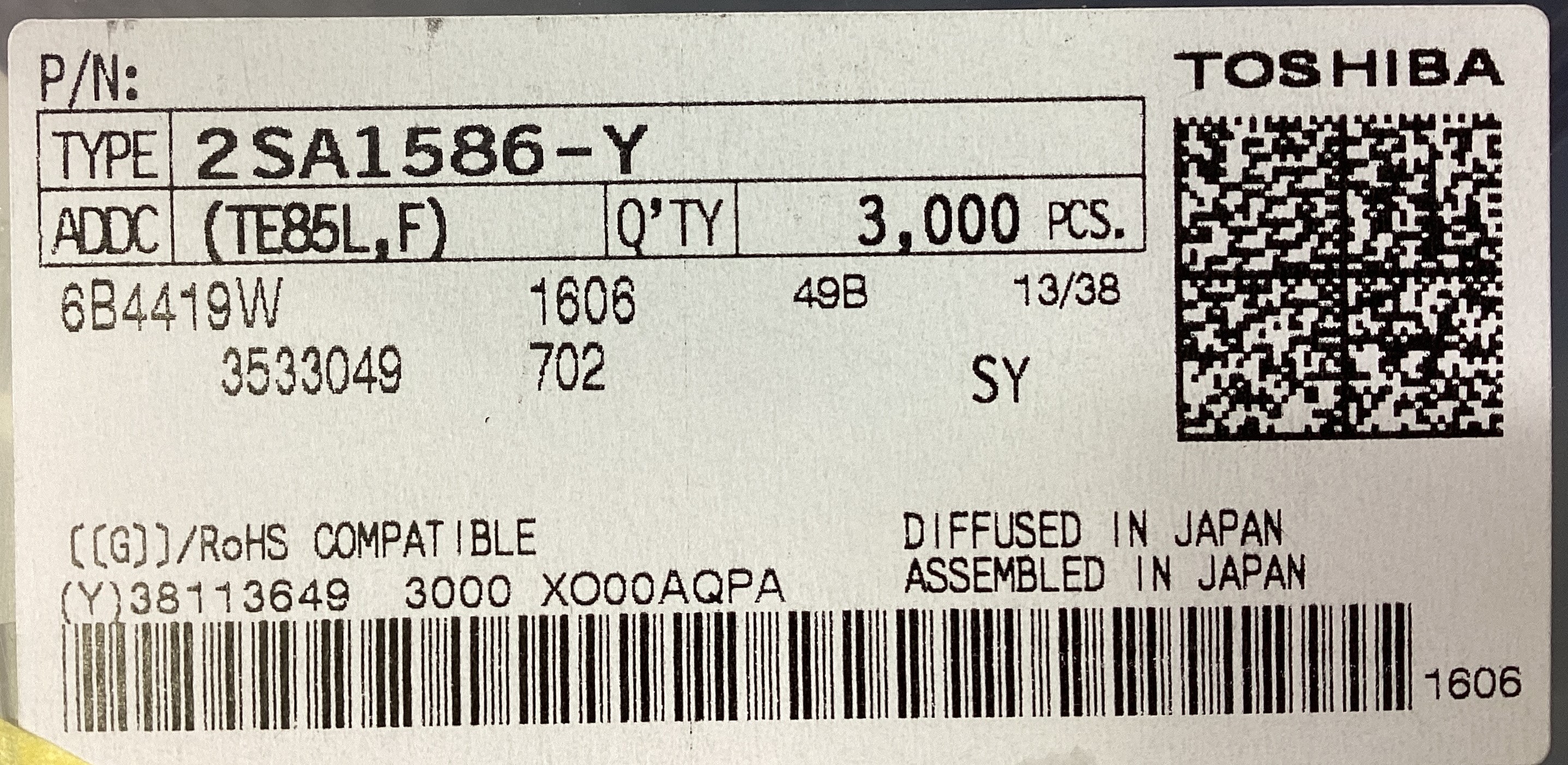 2SA1586-Y(TE85L,F)