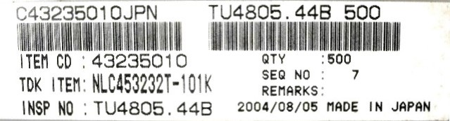 NLC453232T-101K