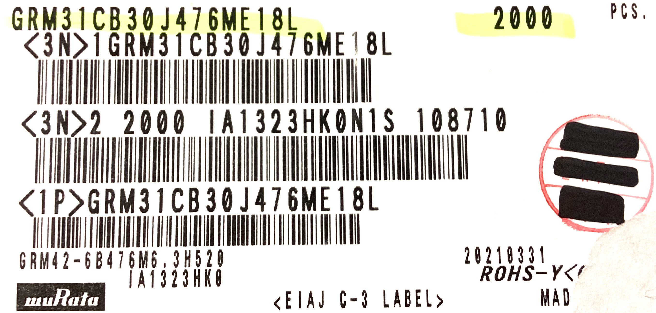 GRM31CB30J476ME18L