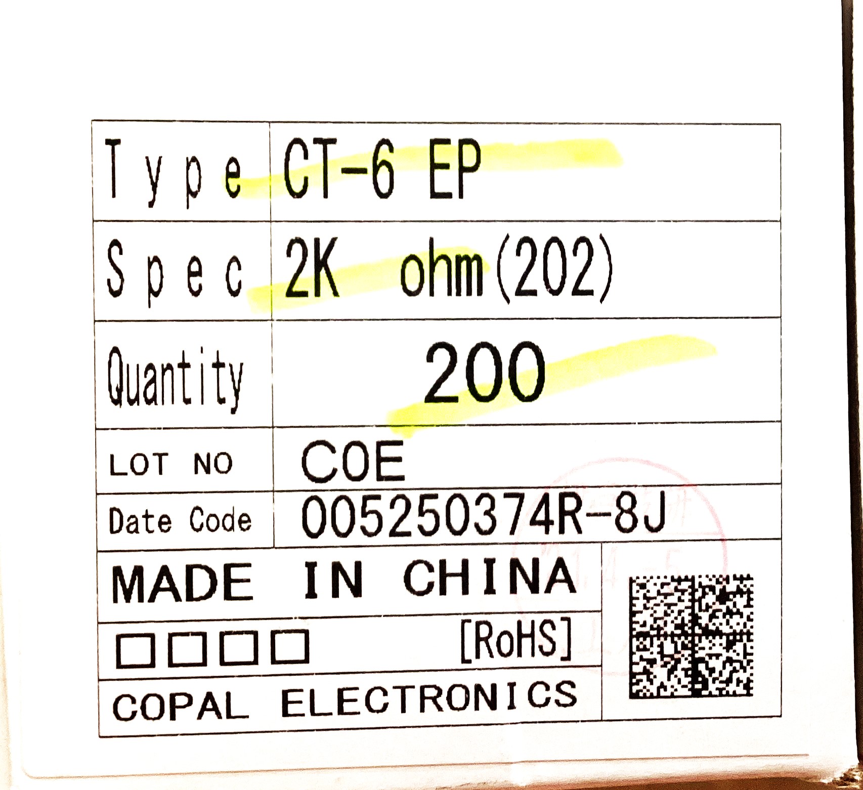 CT-6EP2K OHM (202)