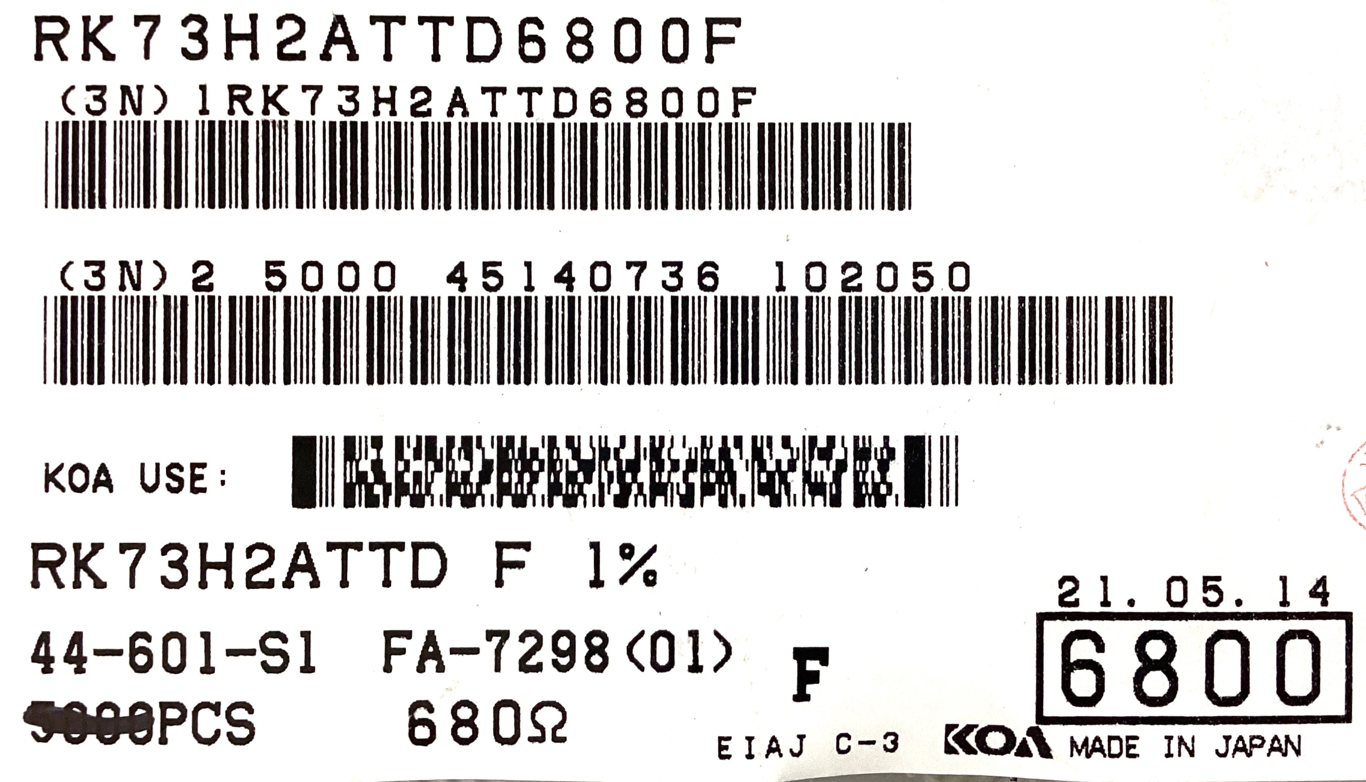 RK73H2ATTD6800F