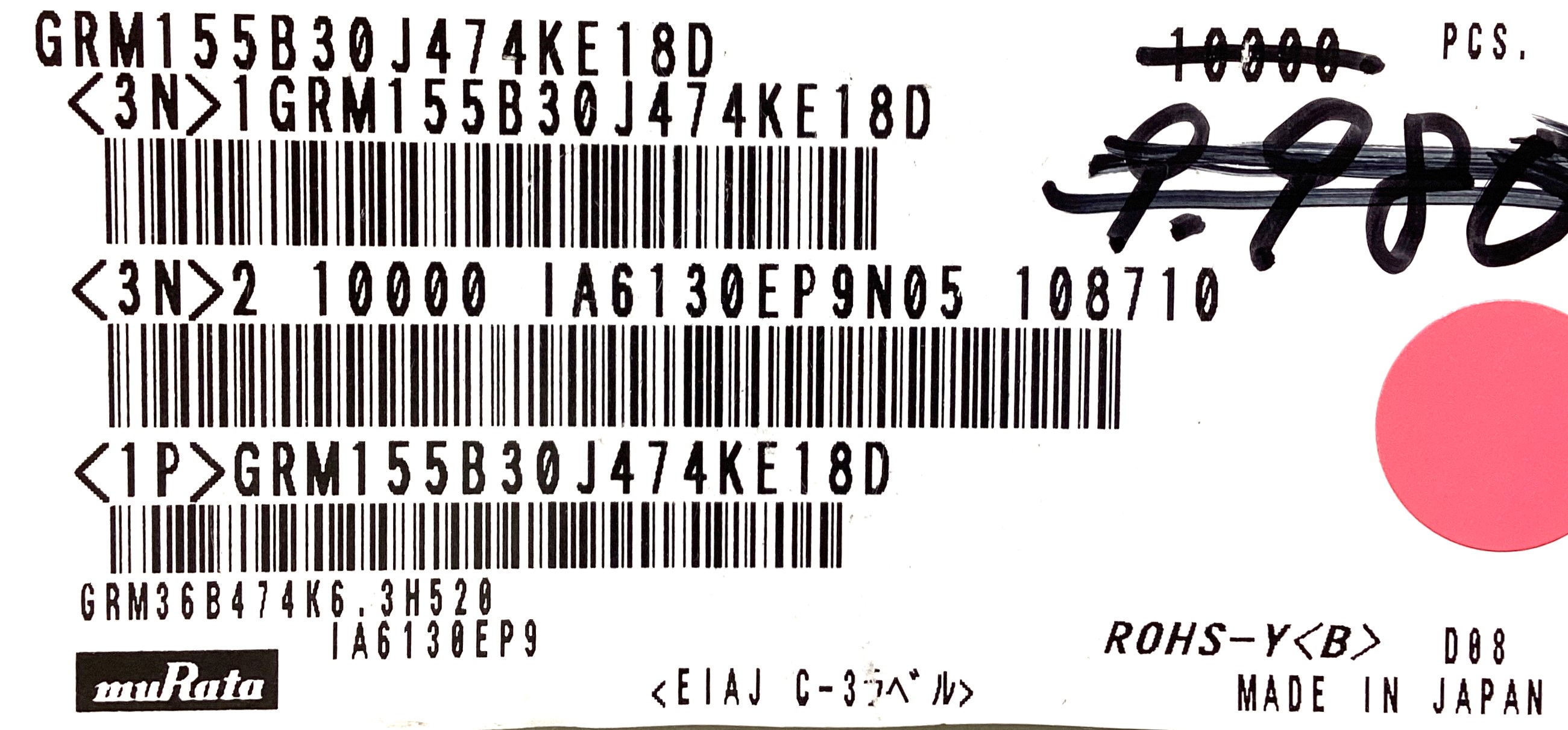 GRM155B30J474KE18D