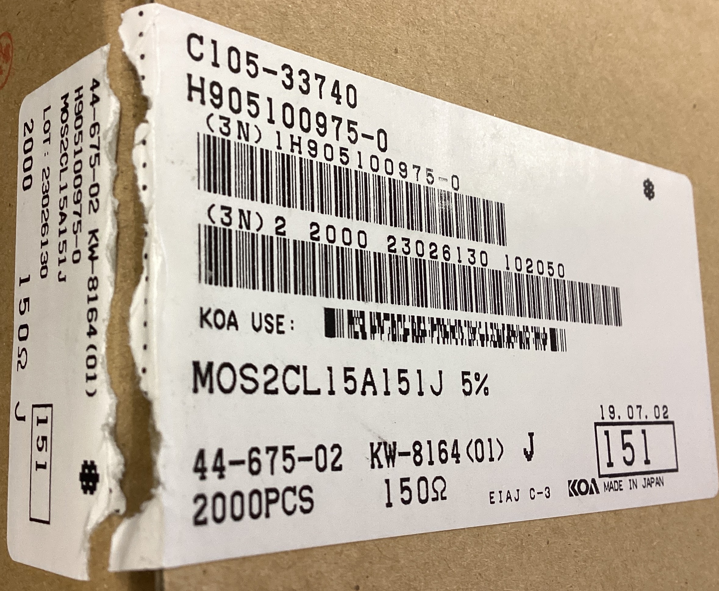 MOS2CL15A151J