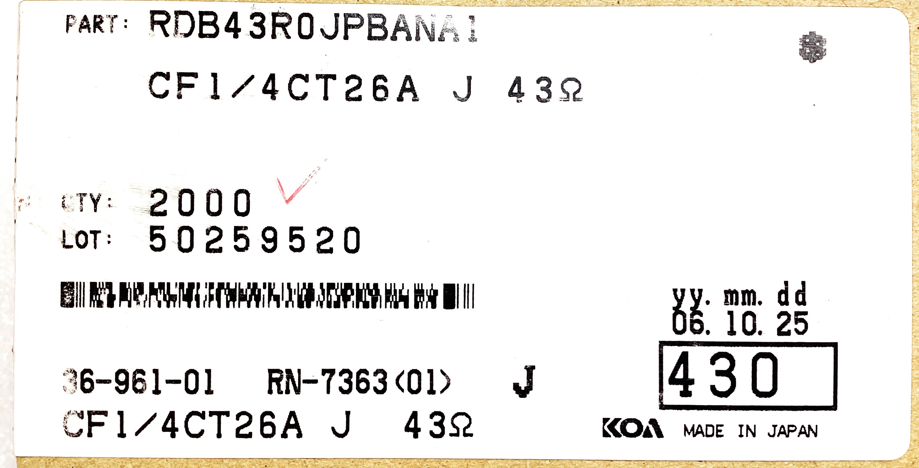 CF1/4CT26A430J