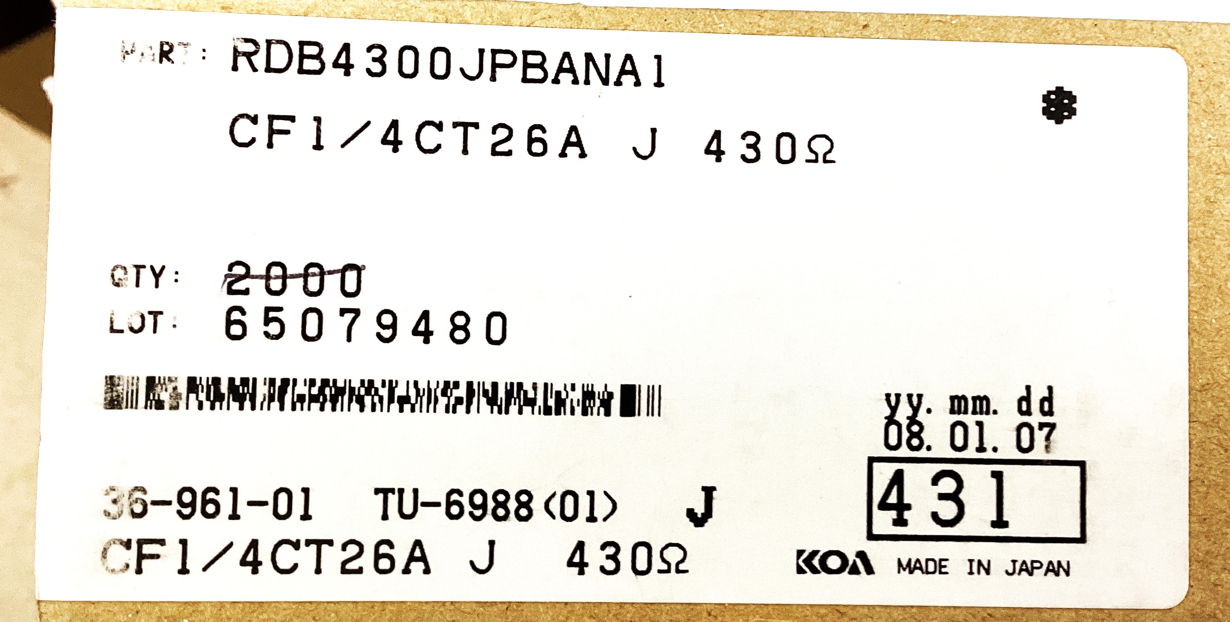 CF1/4CT26A431J