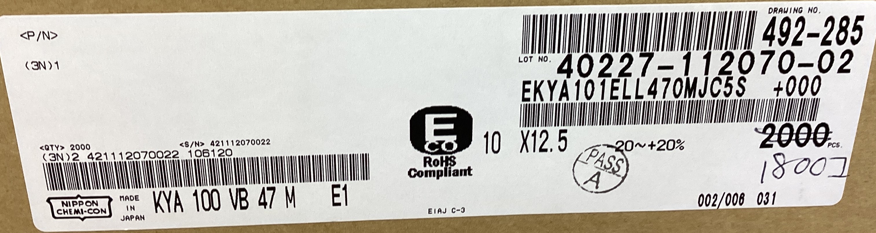 EKYA101ELL470MJC5S