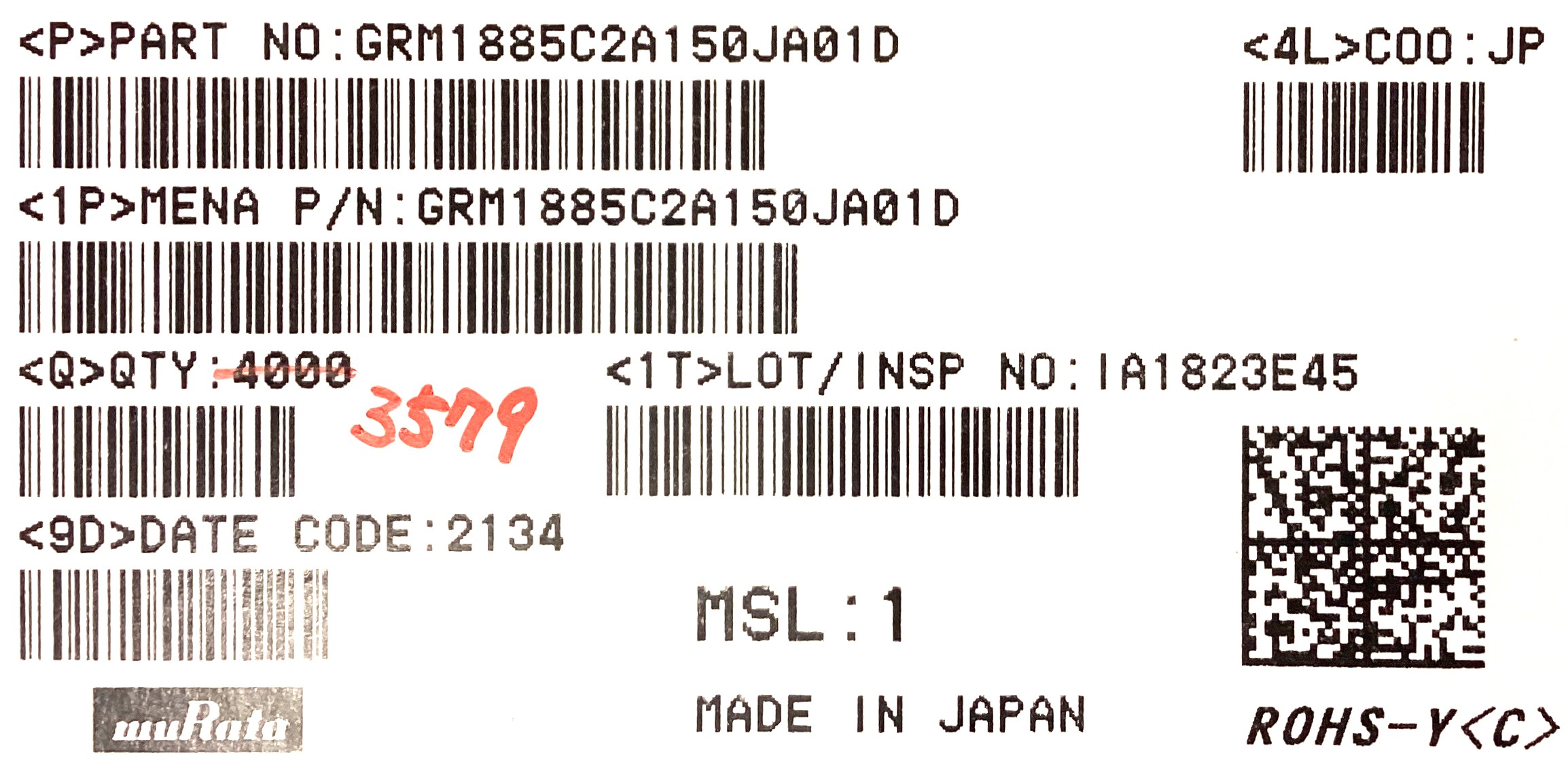 GRM1885C2A150JA01D