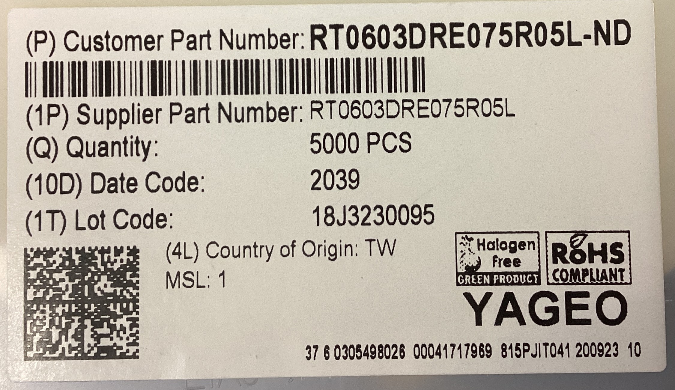 RT0603DRE075R05L