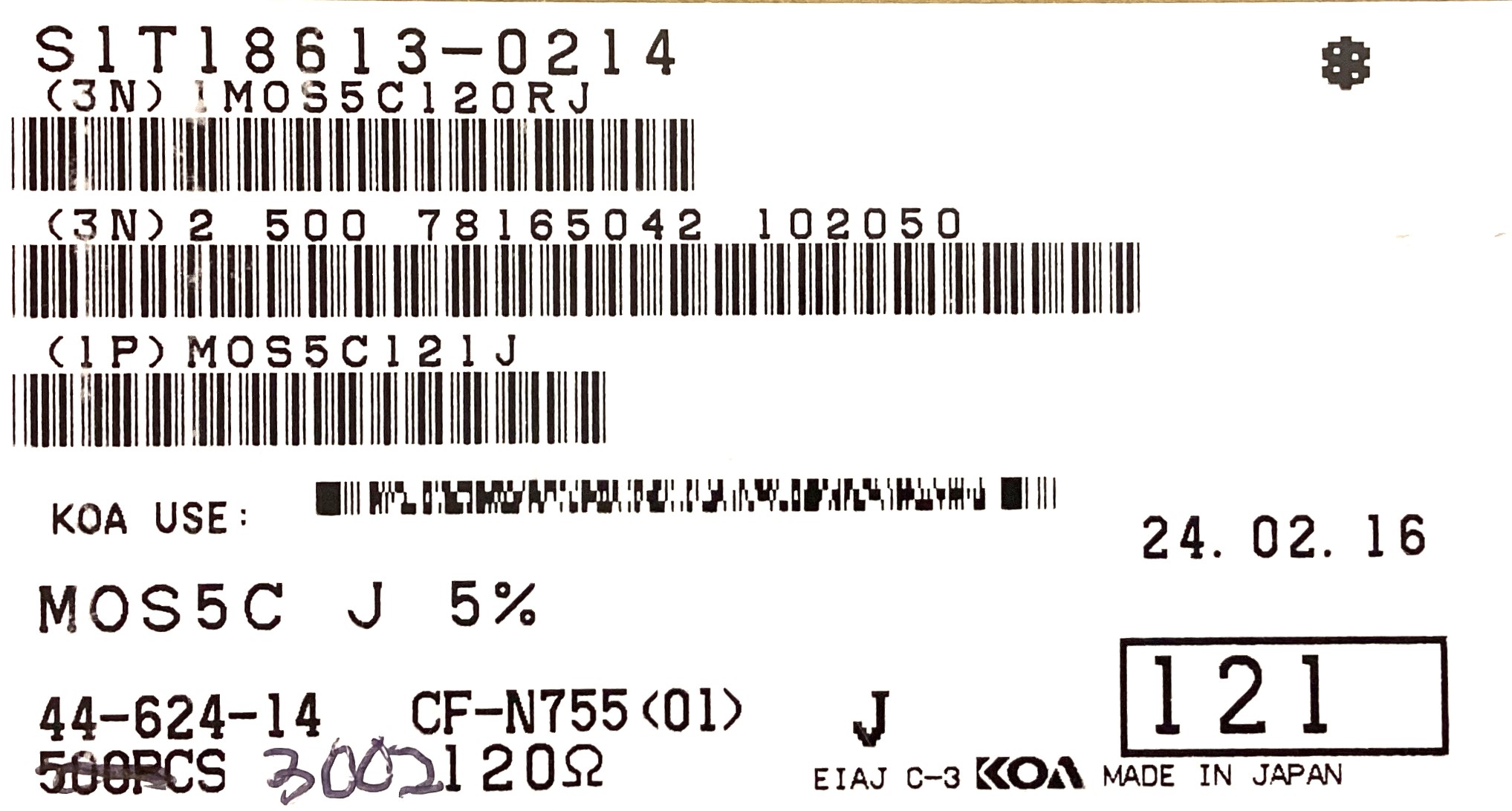 MOS5C121J