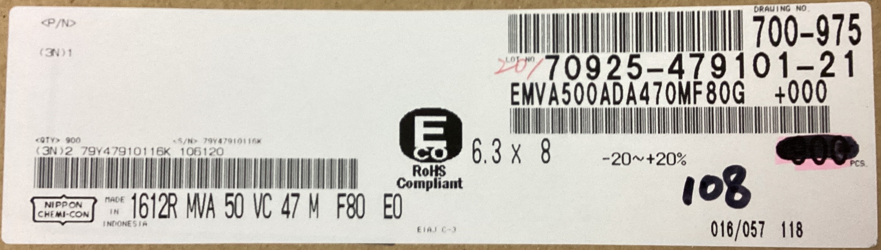 EMVA500ADA470MF80G